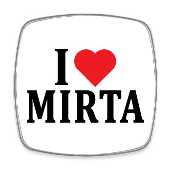 nom du t-shirt J’aime Mirta idée cadeau t-shirt - Magnet carré - blanc - Devant