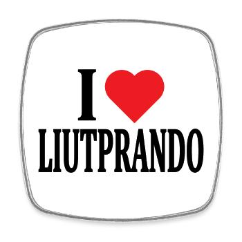 T-Shirt Name I love Liutprando Geschenk-T-Shirt - Viereckiger Kühlschrankmagnet - Weiß - Vorne
