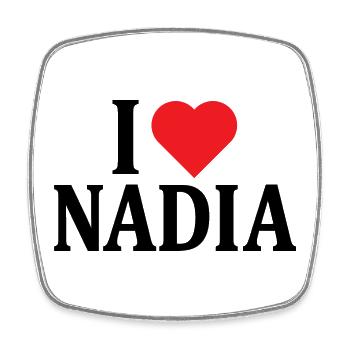 nom du t-shirt J’aime Nadia idée cadeau t-shirt - Magnet carré - blanc - Devant