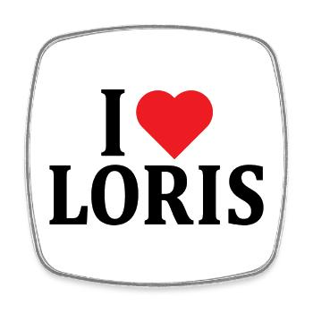t-shirt name I love Loris t-shirt gift idea - Square fridge magnet - white - Front