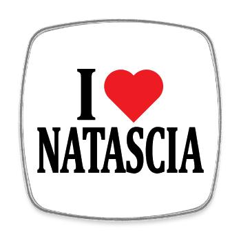 t-shirt name ich liebe Natascia t-shirt geschenkidee - Viereckiger Kühlschrankmagnet - Weiß - Vorne