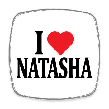 t-shirt name ich liebe Natasha t-shirt geschenkidee - Viereckiger Kühlschrankmagnet - Weiß - Vorne