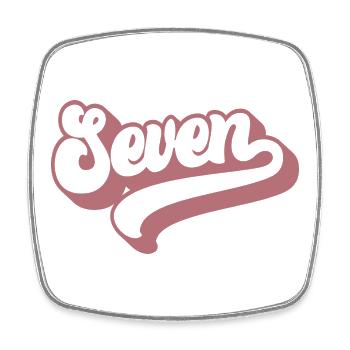 Sieben 7. Geburtstag für Mädchen im Alter von 7 Jahren - Viereckiger Kühlschrankmagnet - Weiß - Vorne