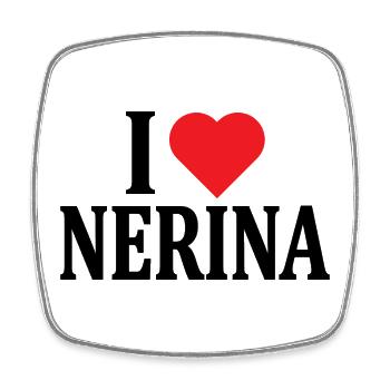 nom du t-shirt J’aime Nerina idée cadeau t-shirt - Magnet carré - blanc - Devant