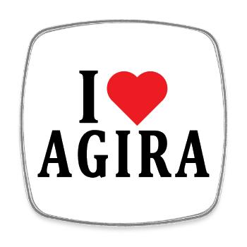 T-shirt Sicile J’adore l’idée cadeau du t-shirt Agira - Magnet carré - blanc - Devant