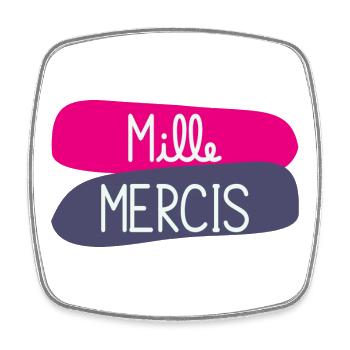 MERCI. MAÎTRESSE. MAÎTRE. MERCI MAÎTRESSE - Magnet carré - blanc - Devant