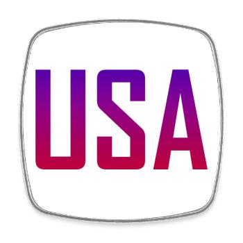 États-Unis - Magnet carré - blanc - Devant