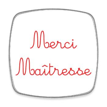 MAÎTRESSE. MERCI. MERCI MAÎTRESSE - Magnet carré - blanc - Devant