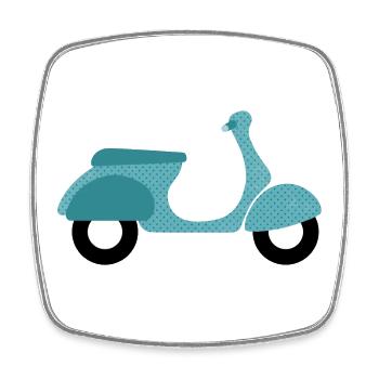 Roller Dots Dots Italy Summer Retro Vintage - Square fridge magnet - white - Front