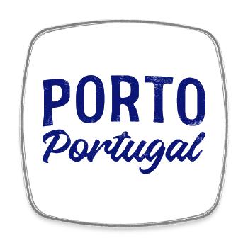 Lettrage Porto Portugal - Magnet carré - blanc - Devant