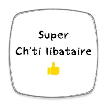 Ch'til ibataire shirt pour célibataire - Magnet carré - blanc - Devant