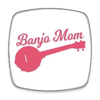 Mère joueuse de banjo - Magnet carré - blanc - Devant