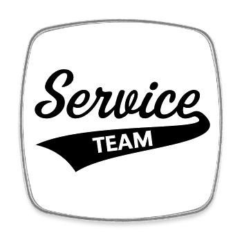 Service Team (Workwear / Black) - Square fridge magnet - white - Front