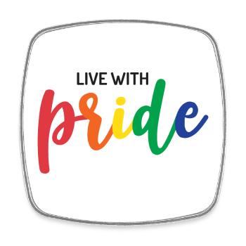 Live With Pride - Square fridge magnet - white - Front