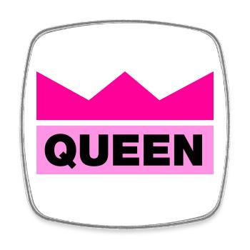 Queen with crown / 3 colors - Square fridge magnet - white - Front