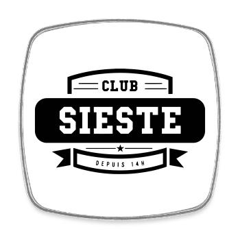 Club Sieste - Humour Détente - Magnet carré - blanc - Devant