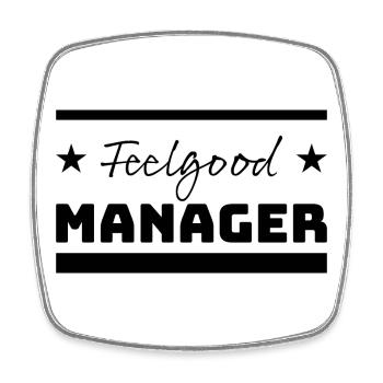 Tshirt Feelgood Manager Stars black - Square fridge magnet - white - Front