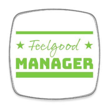 Tshirt Feelgood Manager Stars green - Square fridge magnet - white - Front