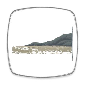 ROCKY COAST - Square fridge magnet - white - Front