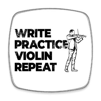 Motivating violins saying - Square fridge magnet - white - Front