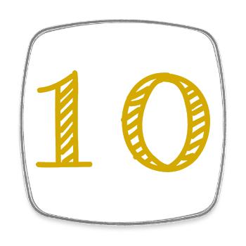 10. 10 YEARS. 10th ANNIVERSARY. 10 YEAR ANNIVERSARY. - Square fridge magnet - white - Front