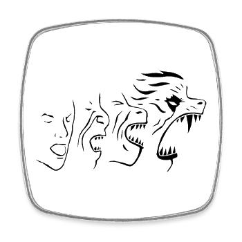 Transformation (Black) - Square fridge magnet - white - Front