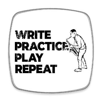 Motivational Saxophone Quote - Square fridge magnet - white - Front