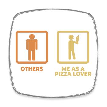 Me as a pizza lover - Square fridge magnet - white - Front