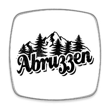 Abruzzen - Wald und Berge Wandern Erholung Designe - Viereckiger Kühlschrankmagnet - Weiß - Vorne