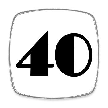 40. 40 YEARS. 40th ANNIVERSARY. 40TH ANNIVERSARY. - Square fridge magnet - white - Front