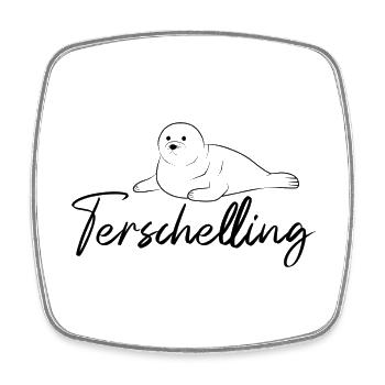 Terschelling Robbe - Viereckiger Kühlschrankmagnet - Weiß - Vorne