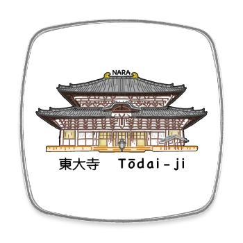Nara Todai-ji, Patrimoine de l’Humanité, Temple au Japon Dessin - Magnet carré - blanc - Devant