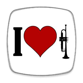 I ♥️ TRUMPET | I love trumpet - Square fridge magnet - white - Front