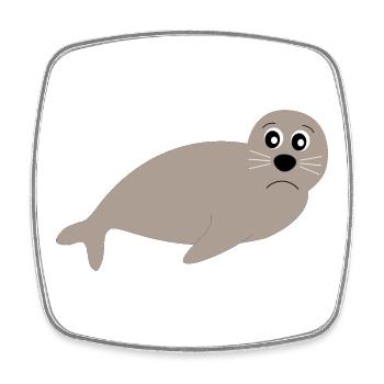 Seals, seals, seals, seals animals - Square fridge magnet - white - Front