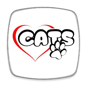 Cats Love Cat Cat Hangover - Square fridge magnet - white - Front