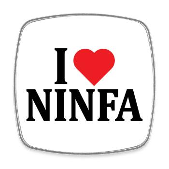 t-shirt I love Ninfa t-shirt gift idea - Square fridge magnet - white - Front