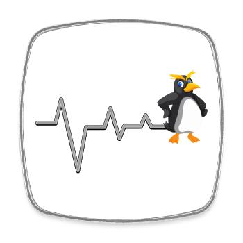Pinguin Herzschlag Spaß - Viereckiger Kühlschrankmagnet - Weiß - Vorne