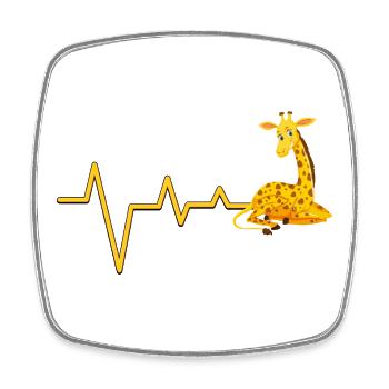 Illustration de battement de cœur de girafe - Magnet carré - blanc - Devant