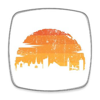 Sunset Skyline Rider - Viereckiger Kühlschrankmagnet - Weiß - Vorne