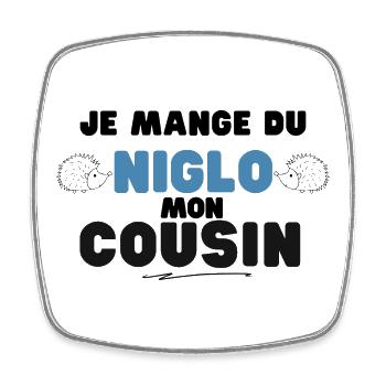 Niglo Cousin Motif Contrasté - Magnet carré - blanc - Devant