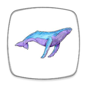 Buckelwal Aquarell - Viereckiger Kühlschrankmagnet - Weiß - Vorne