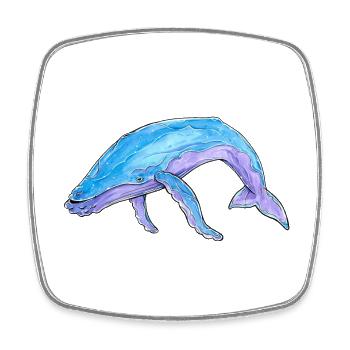 Buckelwal Aquarell - Viereckiger Kühlschrankmagnet - Weiß - Vorne
