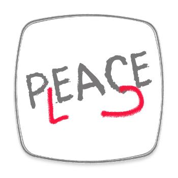 PLEASE PEACE - Viereckiger Kühlschrankmagnet - Weiß - Vorne
