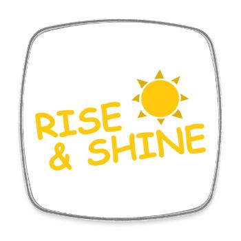 RISE & SHINE - Viereckiger Kühlschrankmagnet - Weiß - Vorne