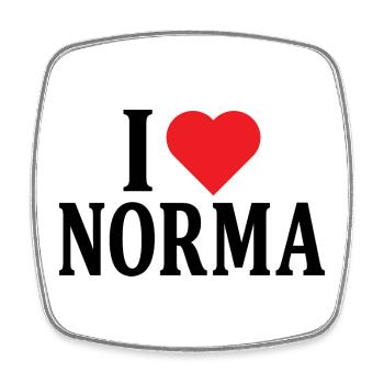 t-shirt I love Norma t-shirt gift idea - Square fridge magnet - white - Front