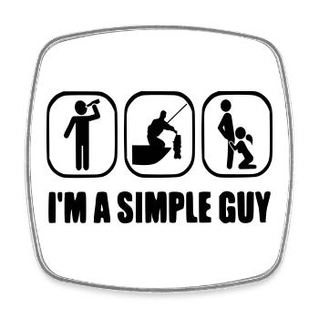 I am a Simply Guy - Viereckiger Kühlschrankmagnet - Weiß - Vorne