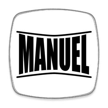 Manuel t-shirt t-shirt gift idea - Square fridge magnet - white - Front