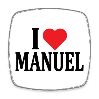 t-shirt I love Manuel t-shirt idée cadeau - Magnet carré - blanc - Devant