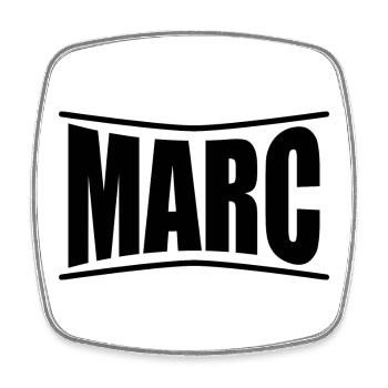 t-shirt Marc t-shirt gift idea - Square fridge magnet - white - Front