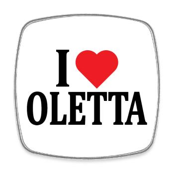 T-Shirt I love Oletta T-Shirt Geschenkidee - Viereckiger Kühlschrankmagnet - Weiß - Vorne